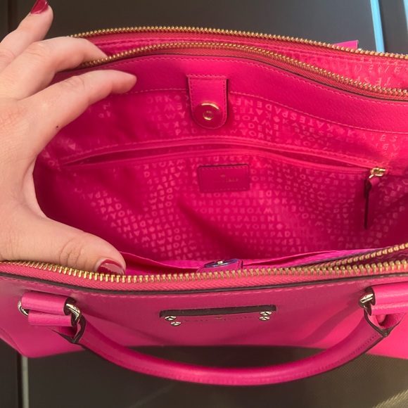 Kate Spade Wellesley Martine Crossgrain Pink Leather Tote - Picture 4 of 6